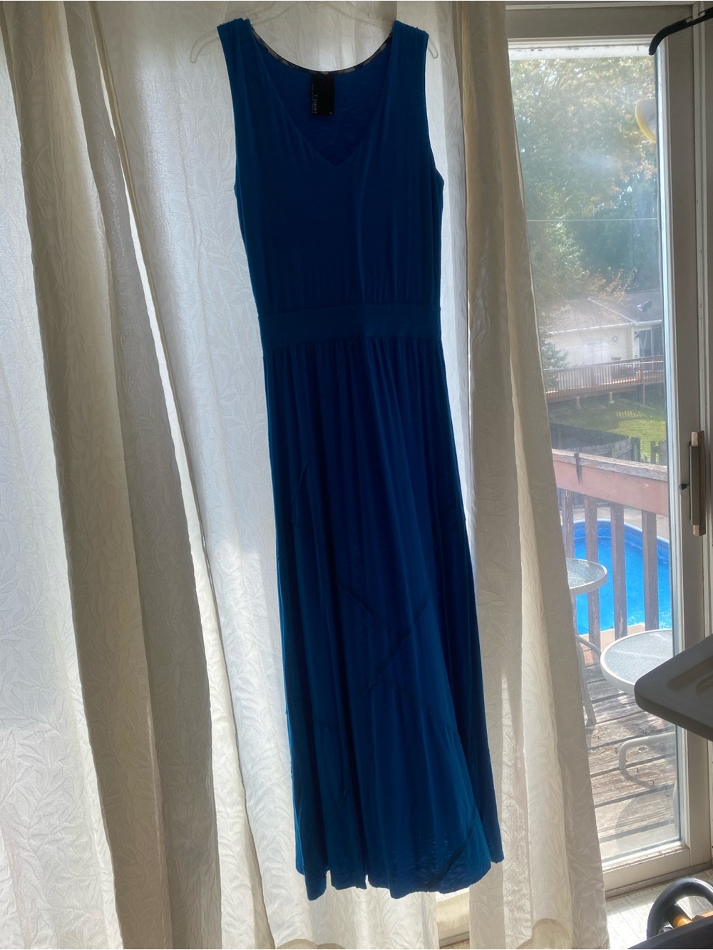 Dolan T-shirt dress Blue Sleeveless V-Neck Maxi Dress